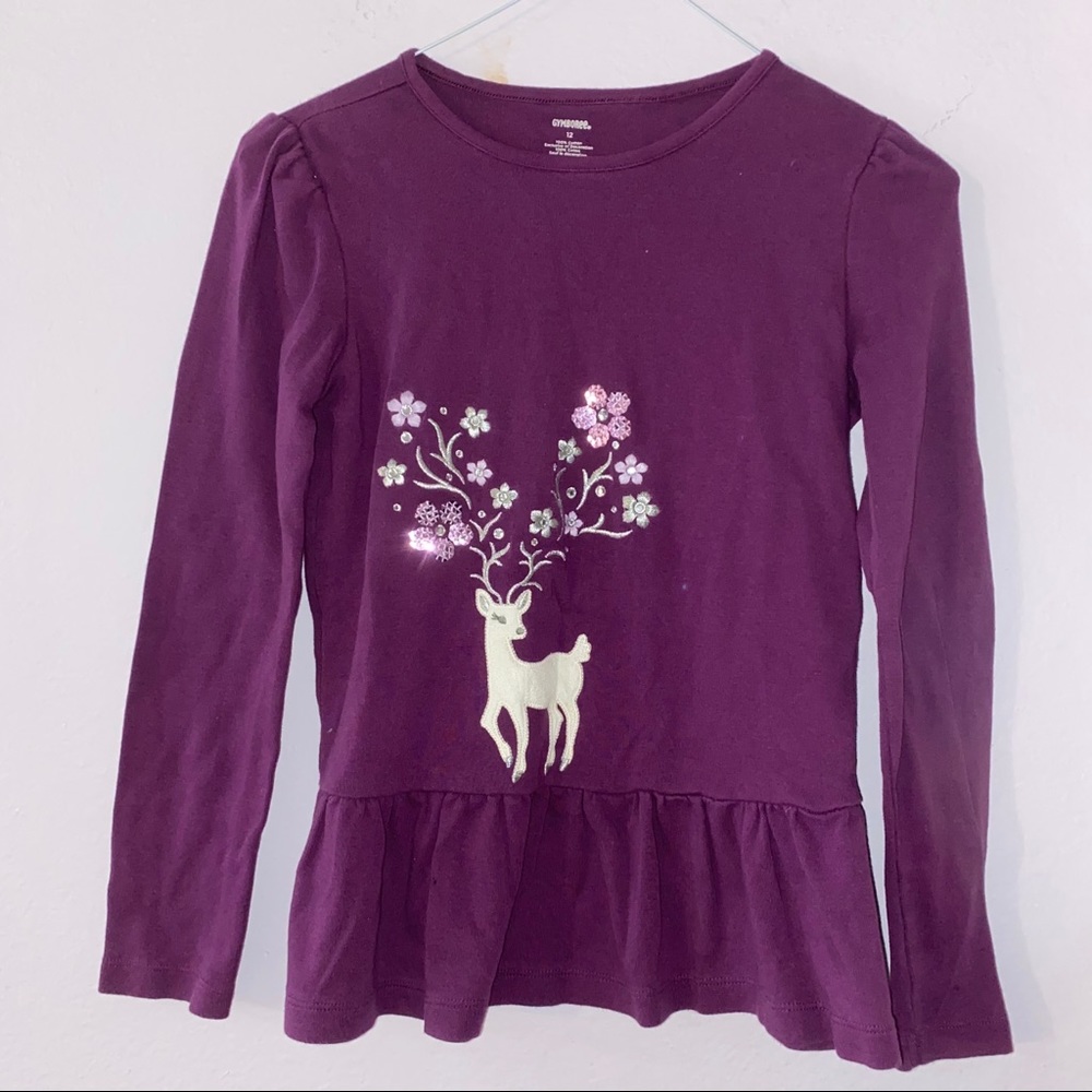 Purple Deer Sequined Gymboree Long Sleeve